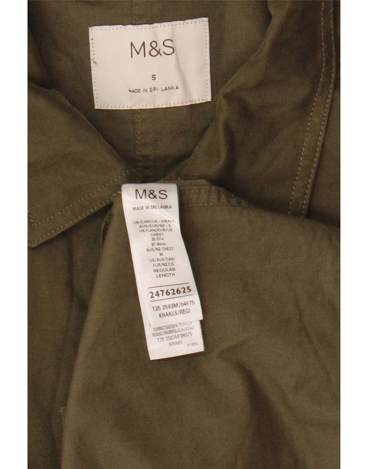 Marks & Spencer Herren-Overshirt-Hemd, Größe S, Khaki, Baumwolle