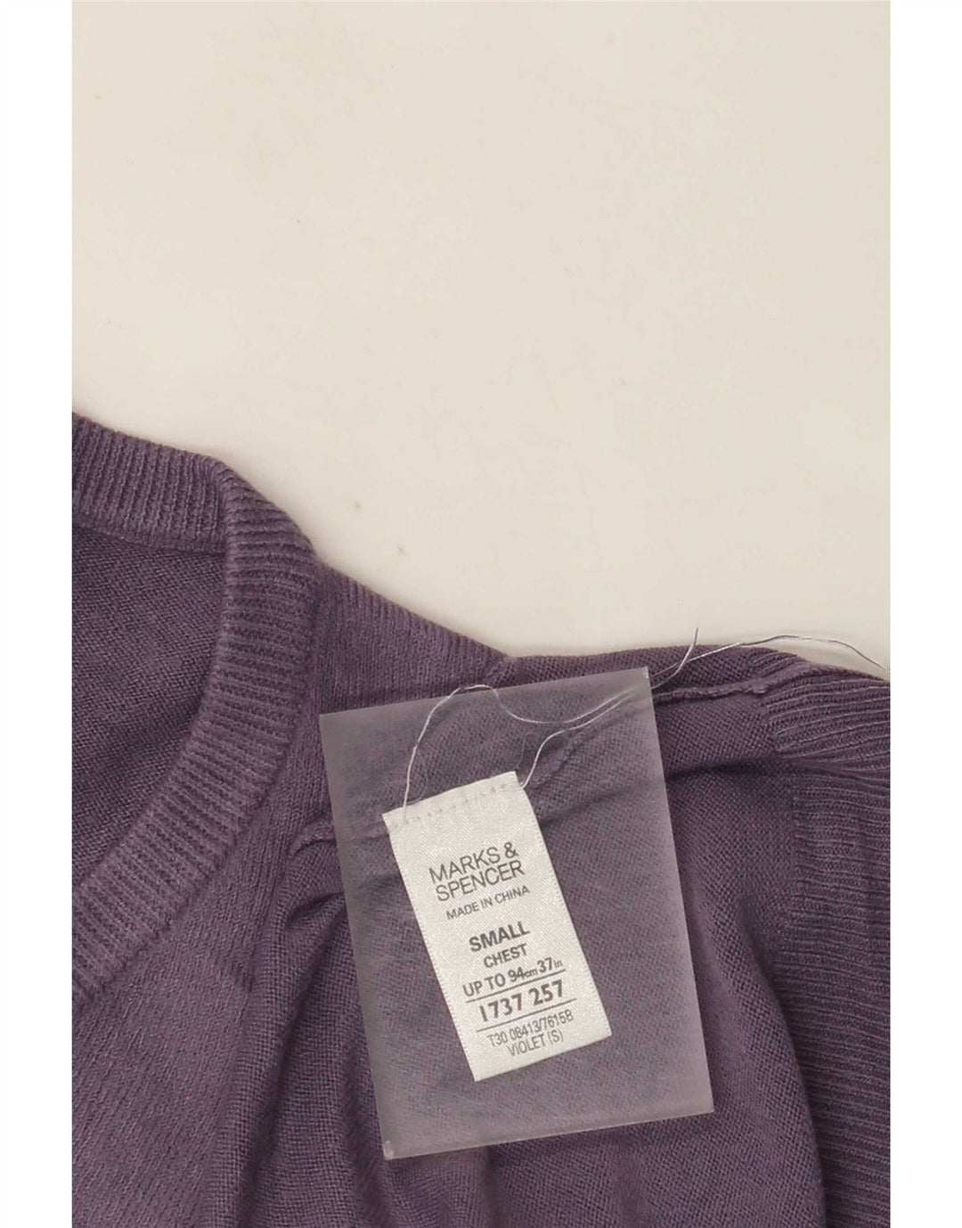 Marks & Spencer Herren Blue Harbour Pullover mit V-Ausschnitt, Größe S, Lila