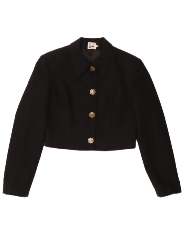 VINTAGE Damen Bolerojacke IT 42 Mittelschwarze Viskose