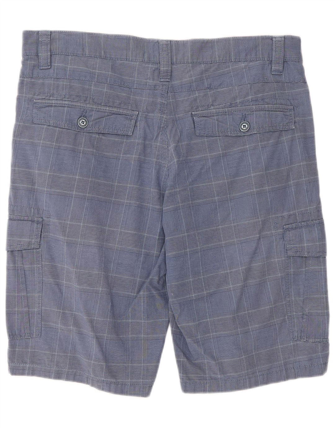 Blue Side Herren-Cargoshorts IT 52 XL W36 Blau karierte Baumwolle