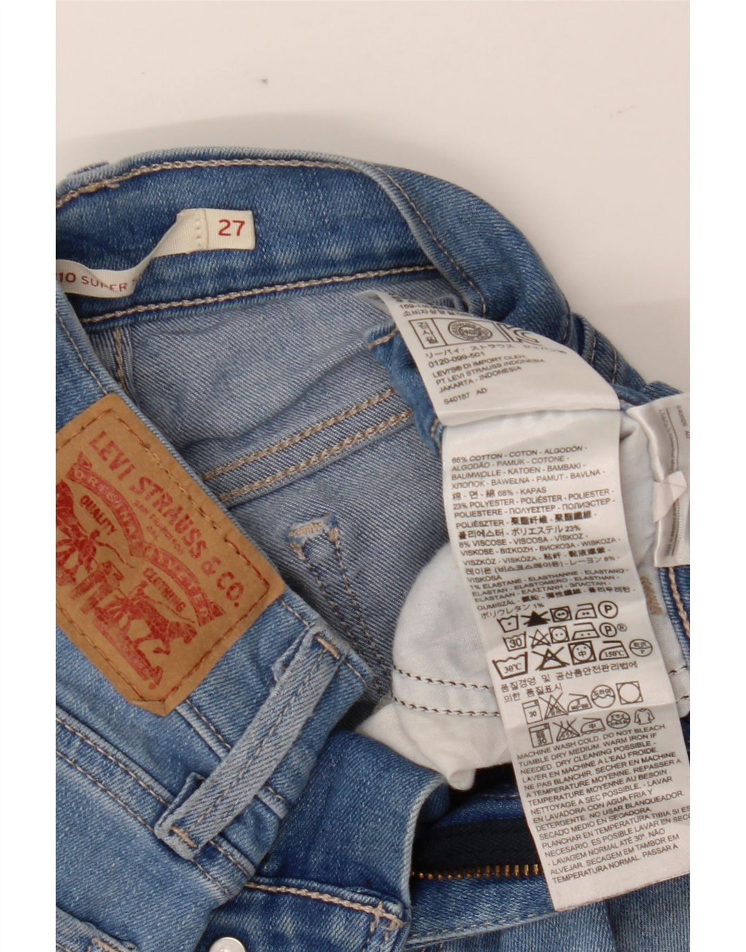 LEVI'S Womens 710 Skinny Jeans W27 L26 Blue Cotton Vintage Levi's and Second-Hand Levi's from Messina Hembry 