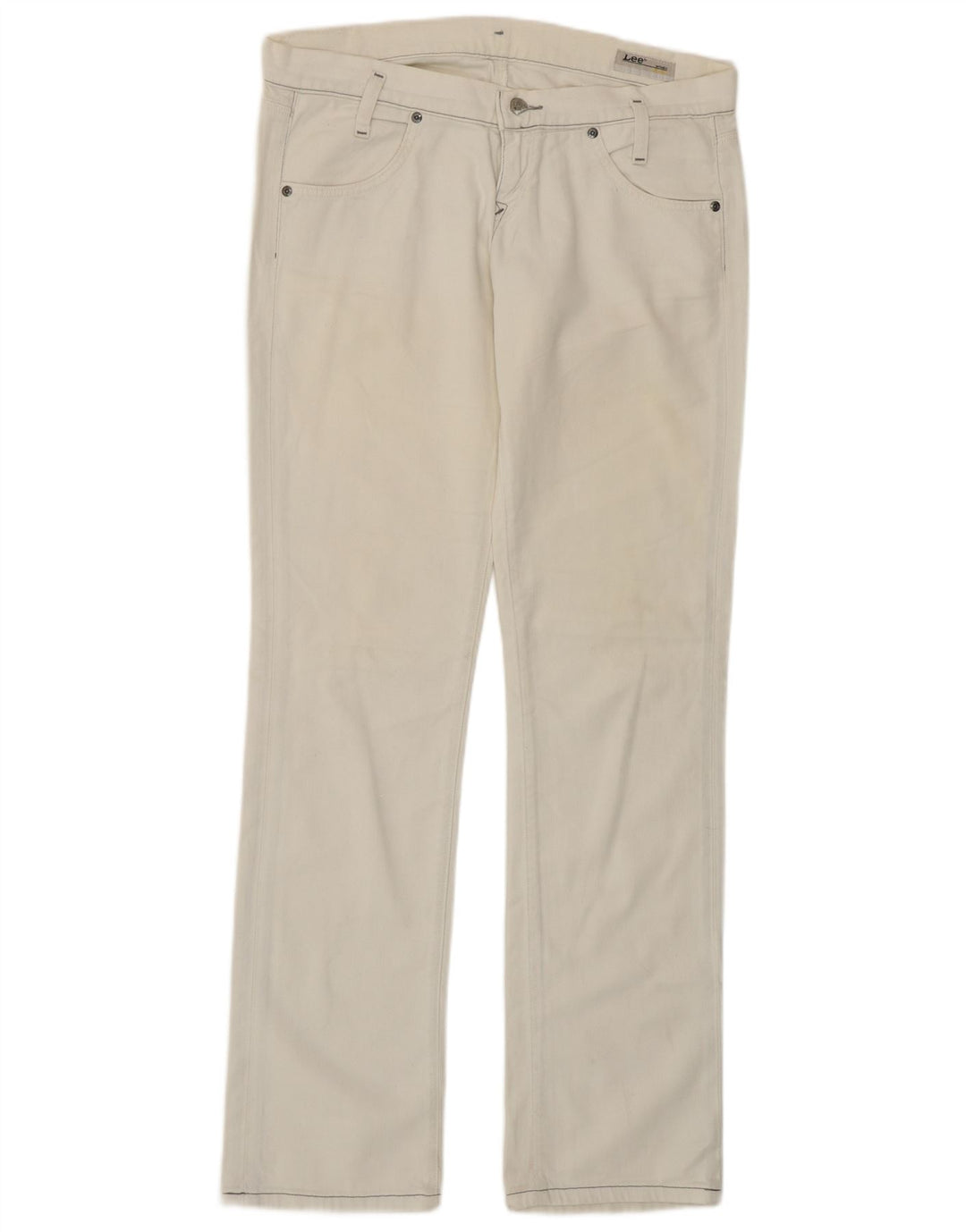 Lee Damen Lynn Slim Jeans W29 L33 Weiße Baumwolle