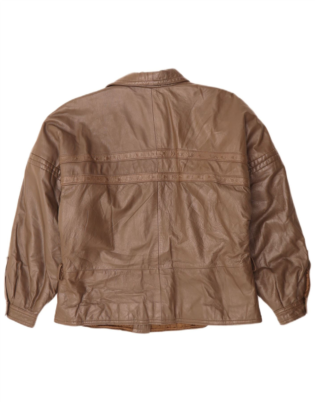 VINTAGE Damen Lederjacke UK 18 XL Braun