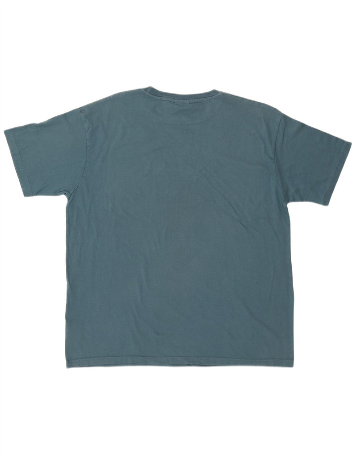 WEIRD FISH Herren Grafik T-Shirt Top XL Blau Baumwolle