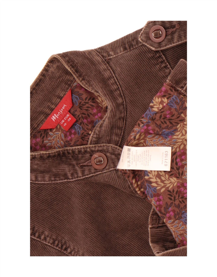 Monsoon Damen Cordjacke UK 10 Small Braune Baumwolle