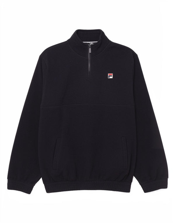 Fila Herren-Fleecepullover mit Reißverschluss am Hals, mittelgroß, Marineblau