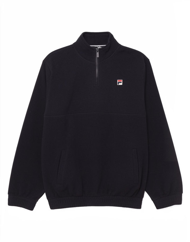 Fila Herren-Fleecepullover mit Reißverschluss am Hals, mittelgroß, Marineblau