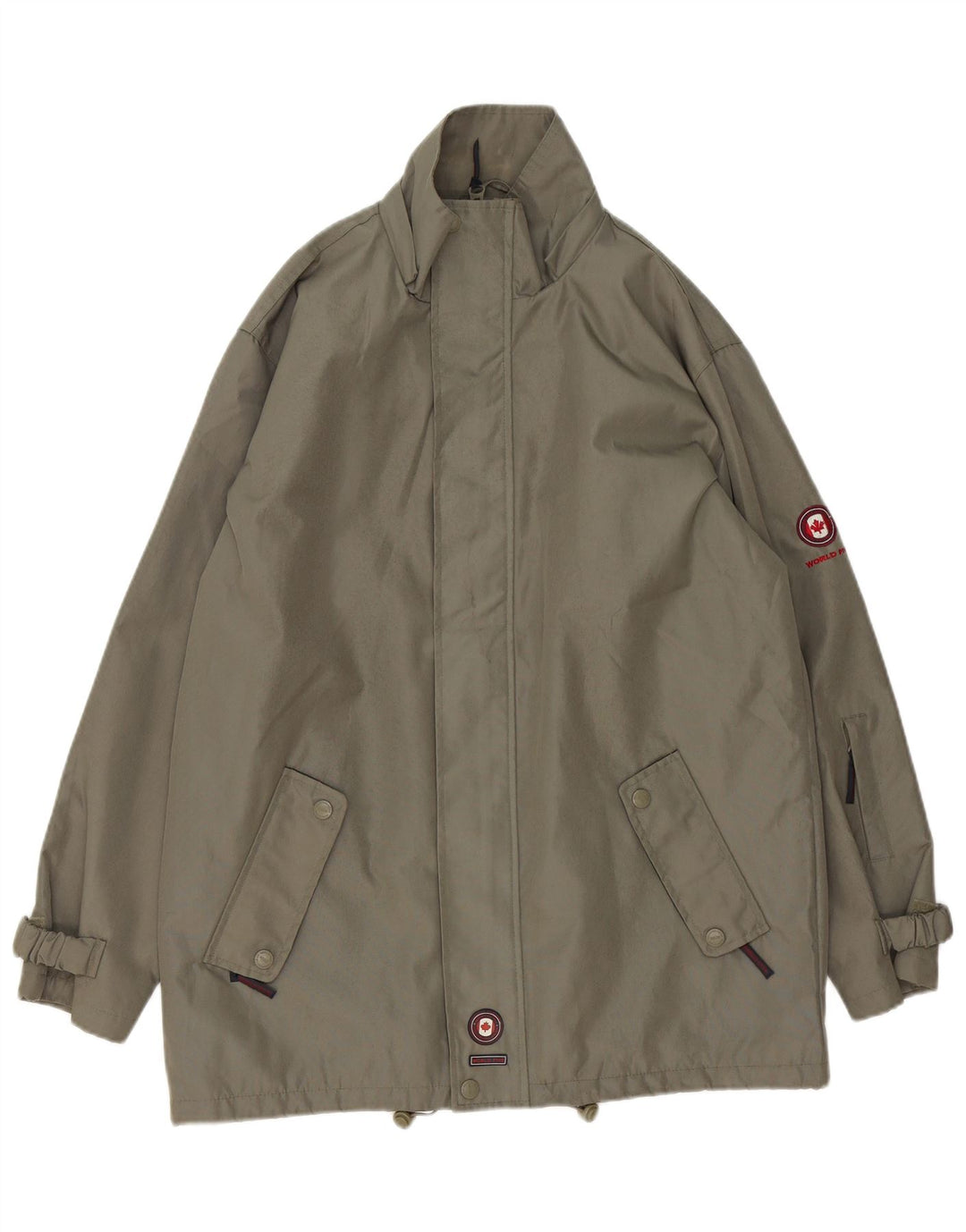 VINTAGE Herren Regenjacke UK 38 Medium Khaki Polyester