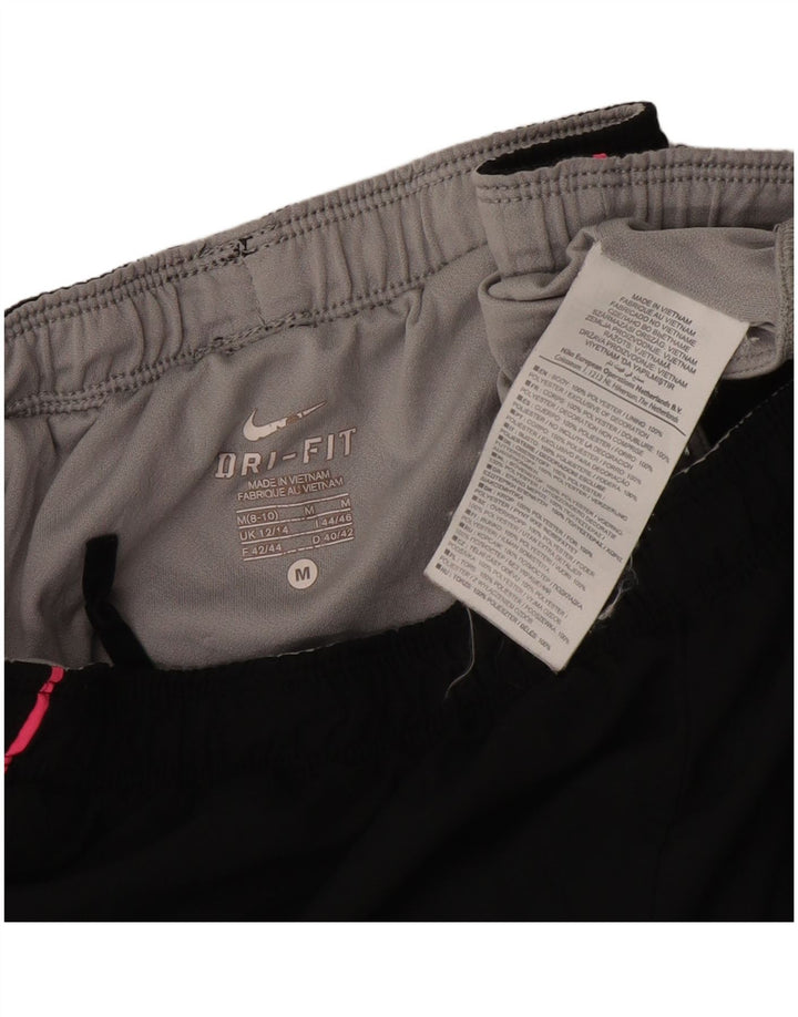 Nike Damen Dri Fit Sport Shorts UK 12/14 Medium Schwarz Polyester
