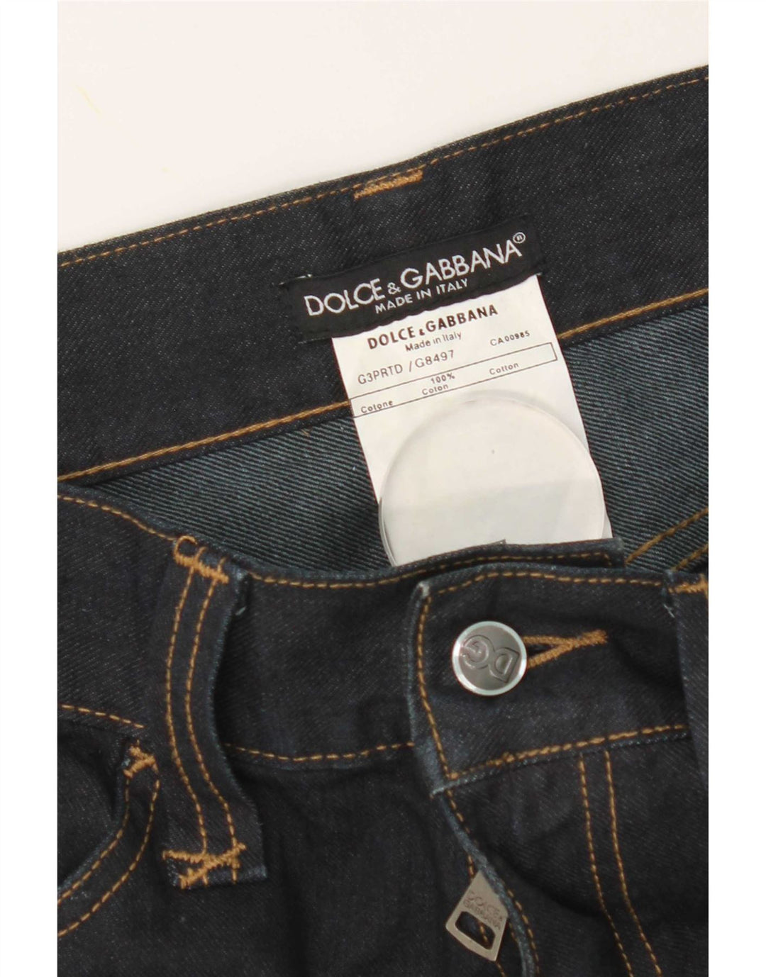 Dolce & Gabbana Damen Straight Jeans IT 44 Medium W28 L29 Marineblau Baumwolle