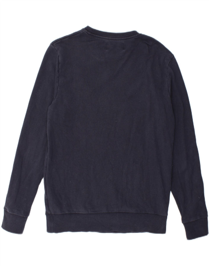 CALVIN KLEIN JEANS Mens Graphic Sweatshirt Jumper Medium Navy Blue Cotton Vintage Calvin Klein Jeans and Second-Hand Calvin Klein Jeans from Messina Hembry 