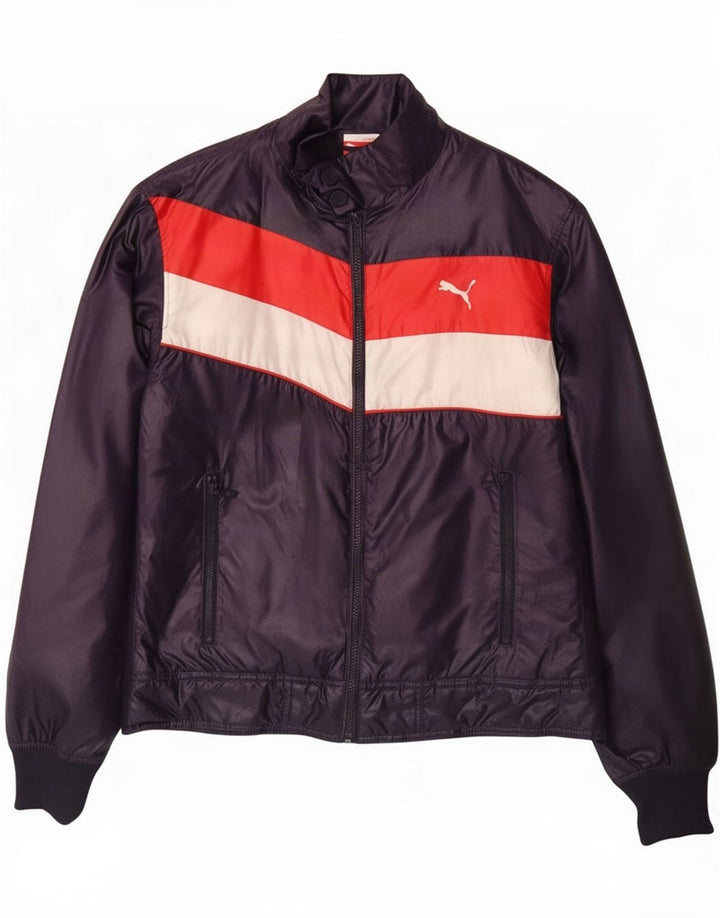 Puma Herren Wattierte Jacke UK 38 Mittellila Colourblock Polyester