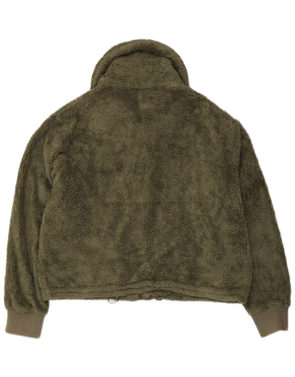 Billabong Damen Übergroße Fleecejacke UK 10 Small Grün Polyester
