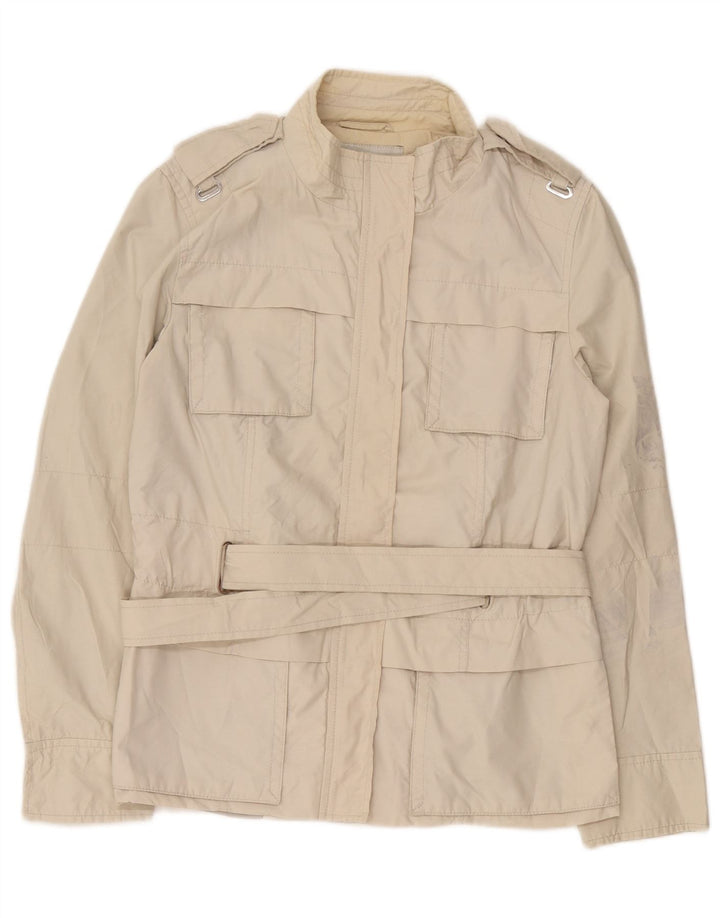 Zara Damen Militärjacke UK 14 mittelgraue Baumwolle