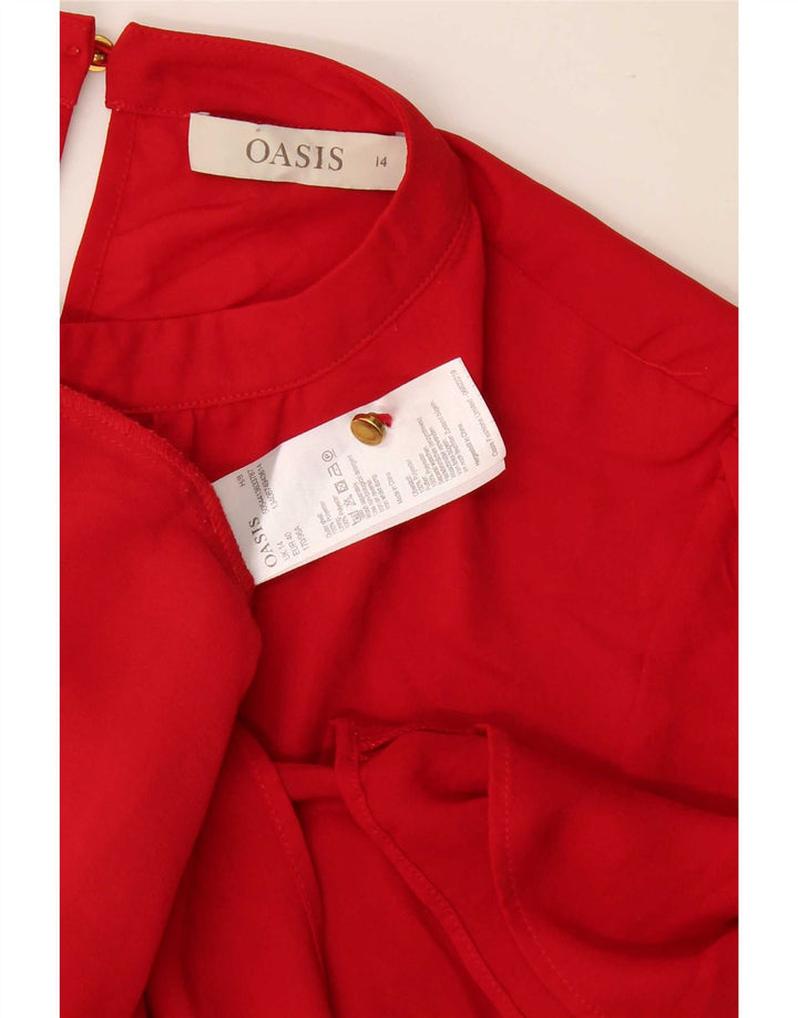 Oasis Damen-Blusenoberteil, UK-Größe 44, Größe L, Rot, Polyester