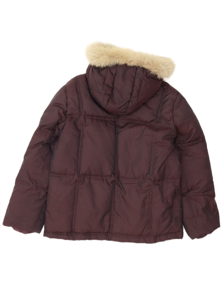 Fila Wattierte Damenjacke mit Kapuze, IT 46/48, großes braunes Polyamid