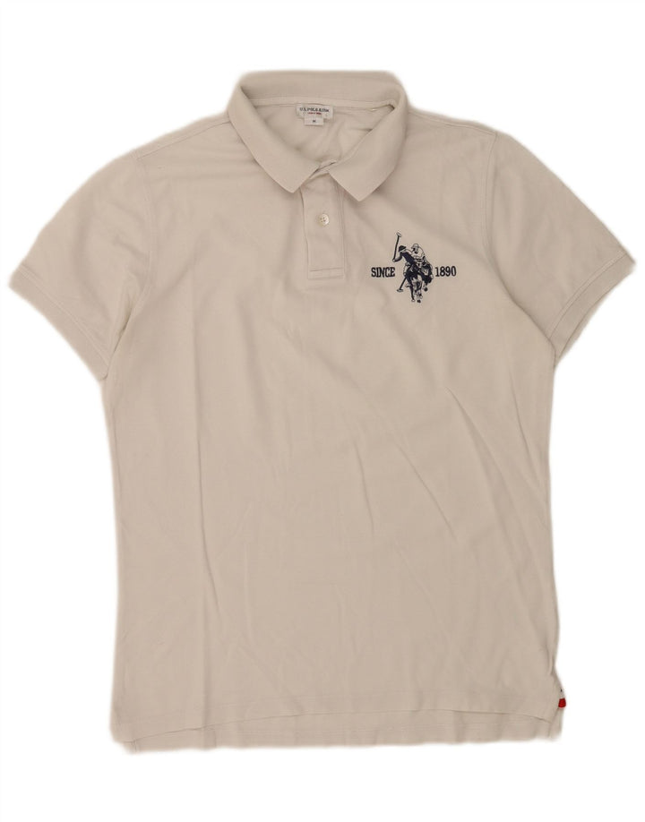 U.S. Polo Assn. Herren-Grafikhemd Mittelweiß
