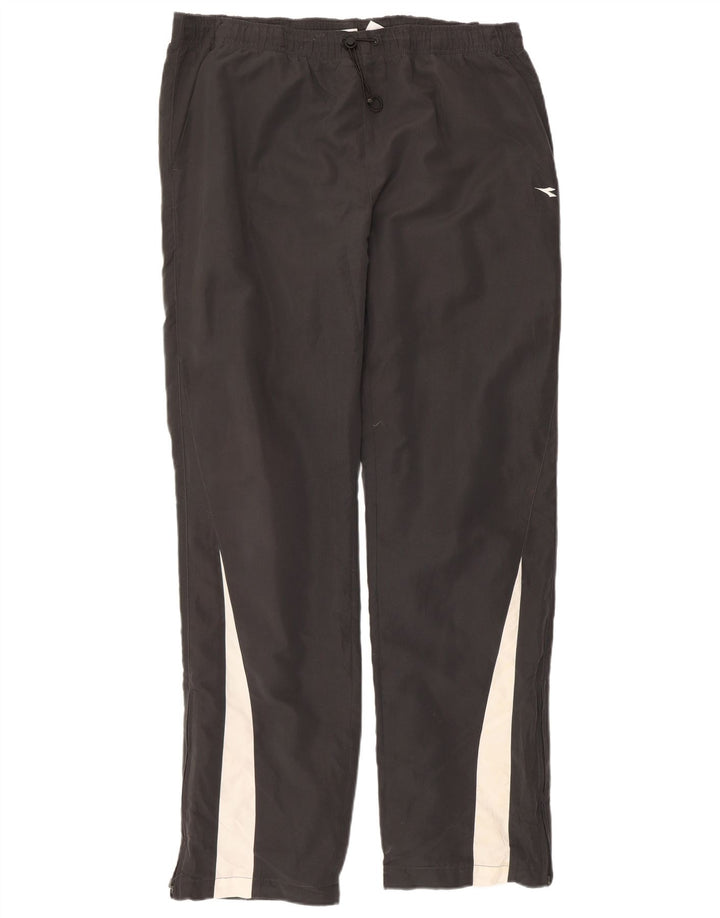 Diadora Herren-Trainingshose XL, schwarzes Colourblock-Polyester