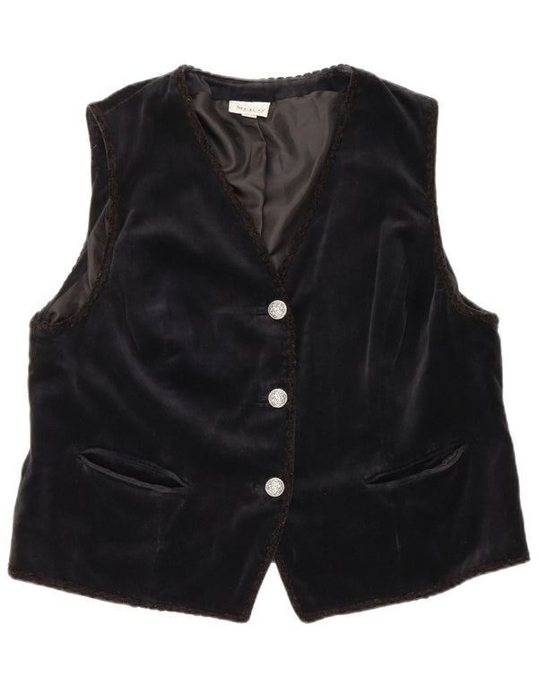 Meico Damen Samtweste UK 22 3XL Schwarz Baumwolle