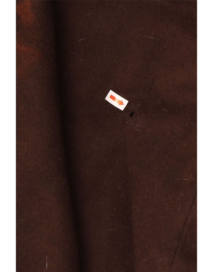 Calvin Klein Damen Übergroßer Mantel US 14 XL Braune Wolle