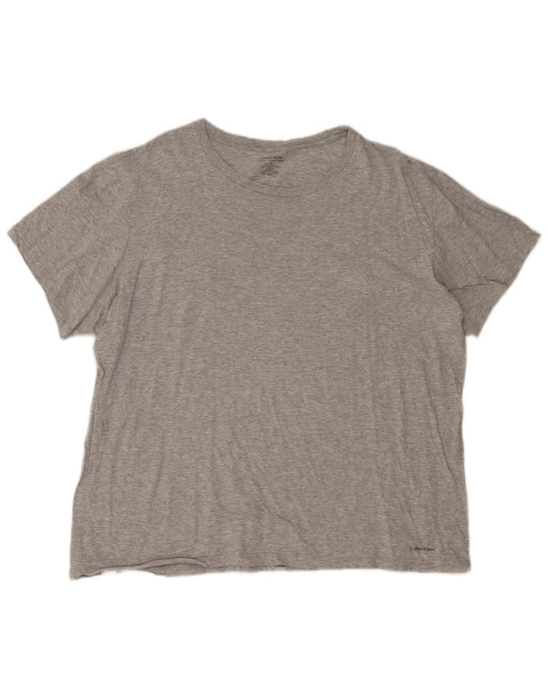 Calvin Klein Herren-T-Shirt mit klassischer Passform, groß, grau meliert