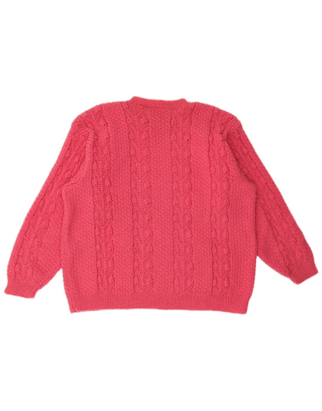 Vintage Damen Pullover mit Rundhalsausschnitt UK 14 Mittelrosa