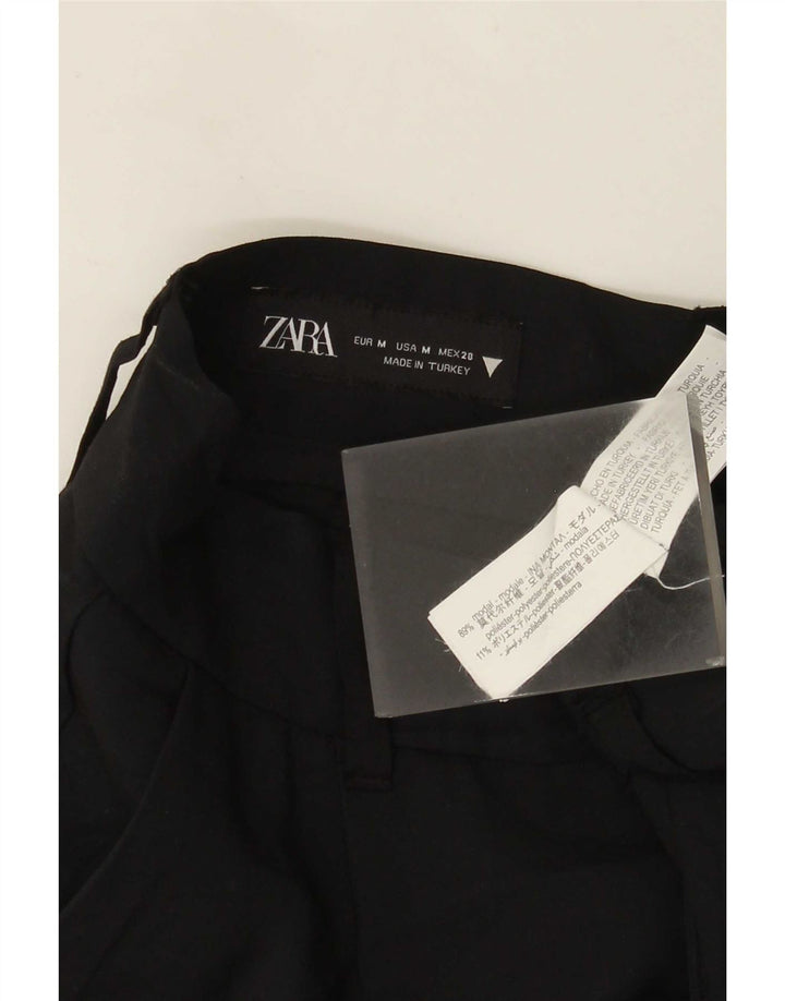 Zara Damen-Chinohose mit weitem Bein, Größe M, W28, L29, Schwarz, Modal