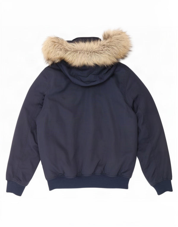 Tommy Hilfiger Herren-Jacke mit Kapuze, gepolstert, UK 34, XS, Marineblau, Polyester