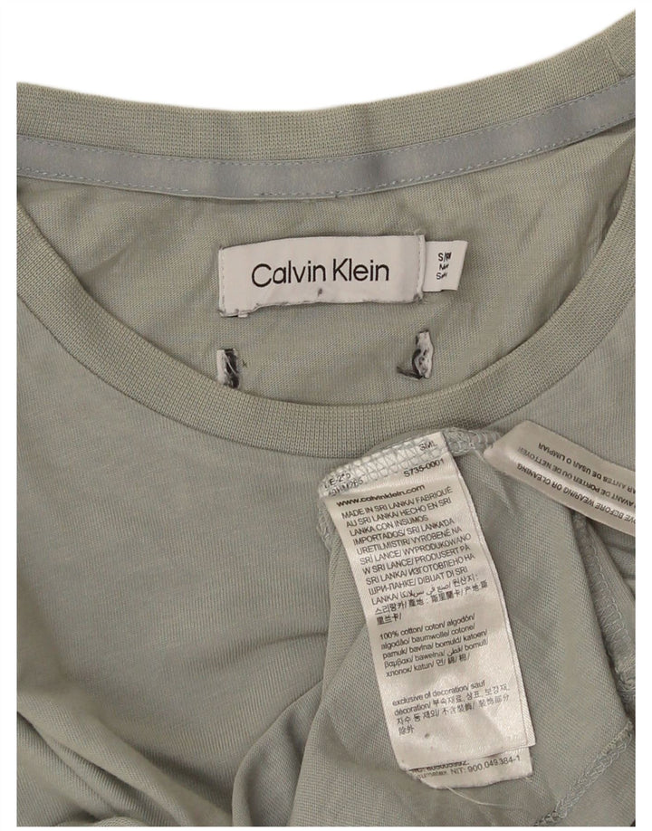 CALVIN KLEIN Herren T-Shirt Top Small Grau Baumwolle
