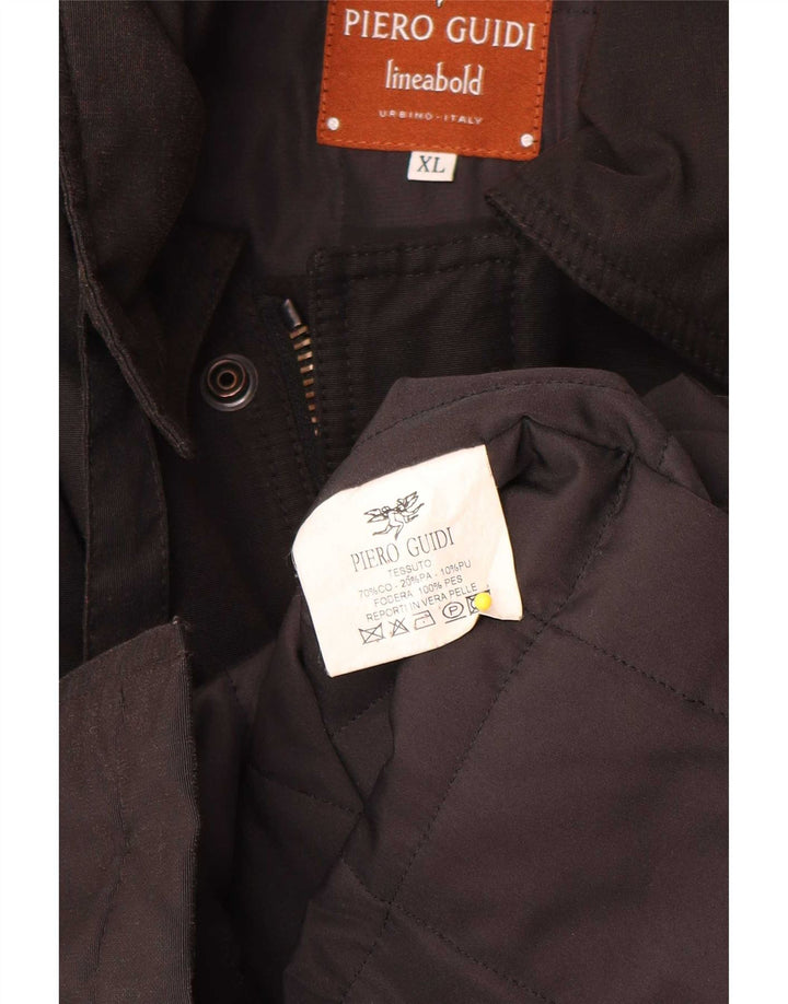 Piero Guidi Herren Utility Jacke UK 42 XL Schwarz Baumwolle