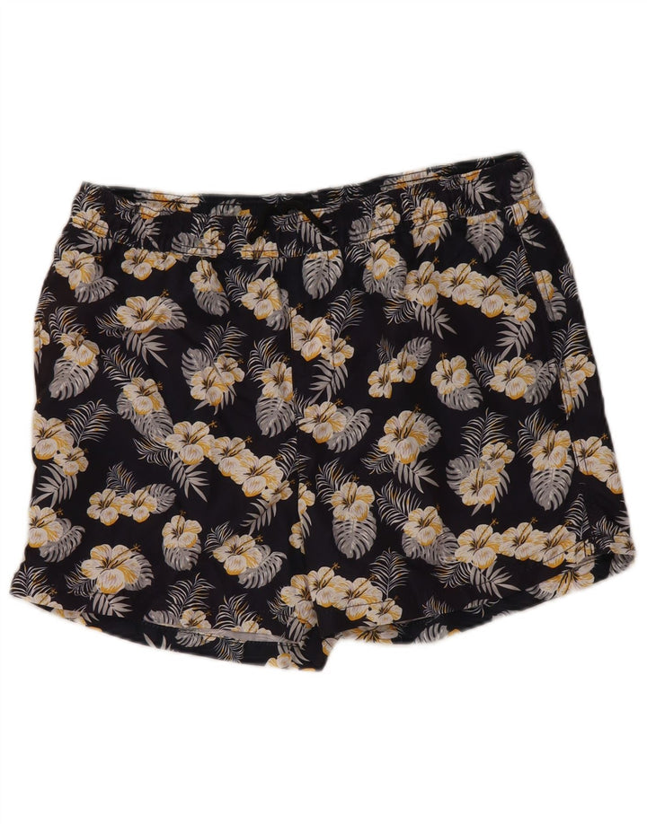 Jack & Jones Herren-Badeshorts aus Polyester, mittelgroß, Marineblau mit Blumenmuster