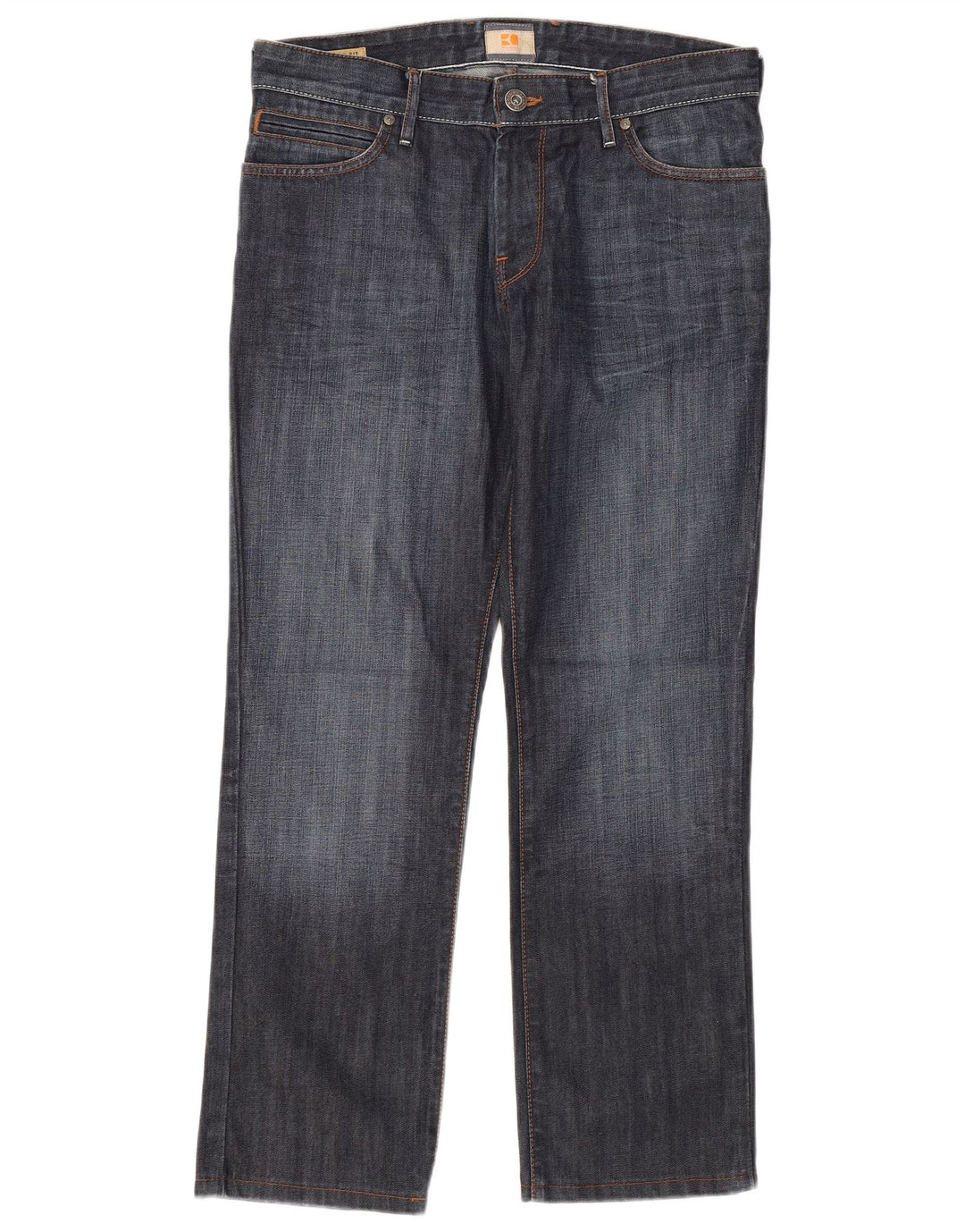 Hugo Boss Herren Straight Jeans W32 L29 Marineblau Baumwolle