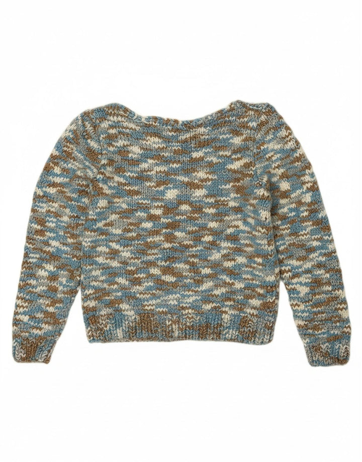 VINTAGE Womens V-Neck Jumper Sweater UK 10 Small Multicoloured Flecked