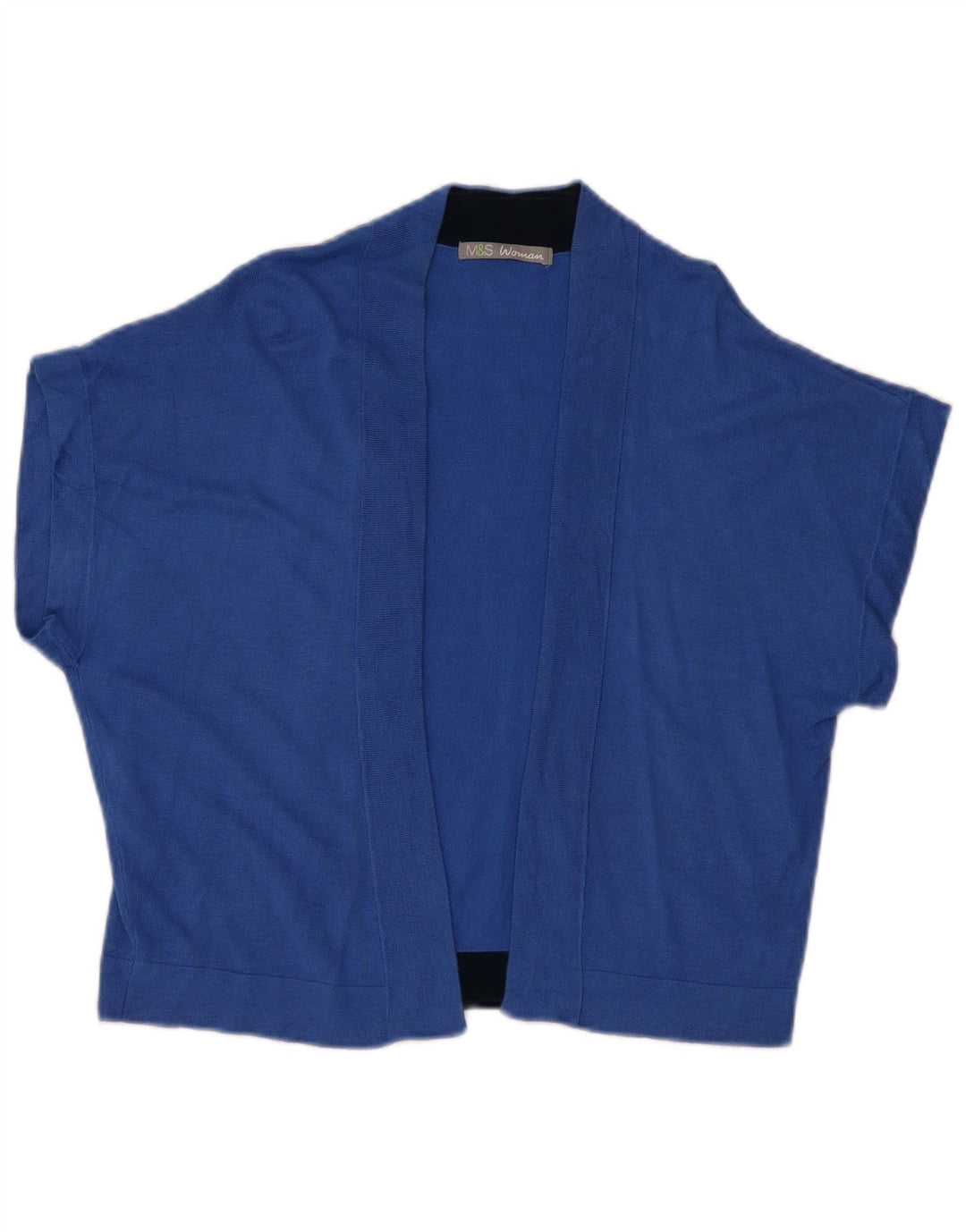 Marks & Spencer Damen-Cardigan mit kurzen Ärmeln, offen, Gr. 16, Blau