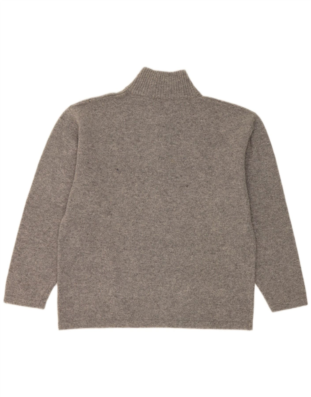 Kappa Herren-Pullover mit Reißverschluss am Hals, 2XL, grau gefleckte Schurwolle