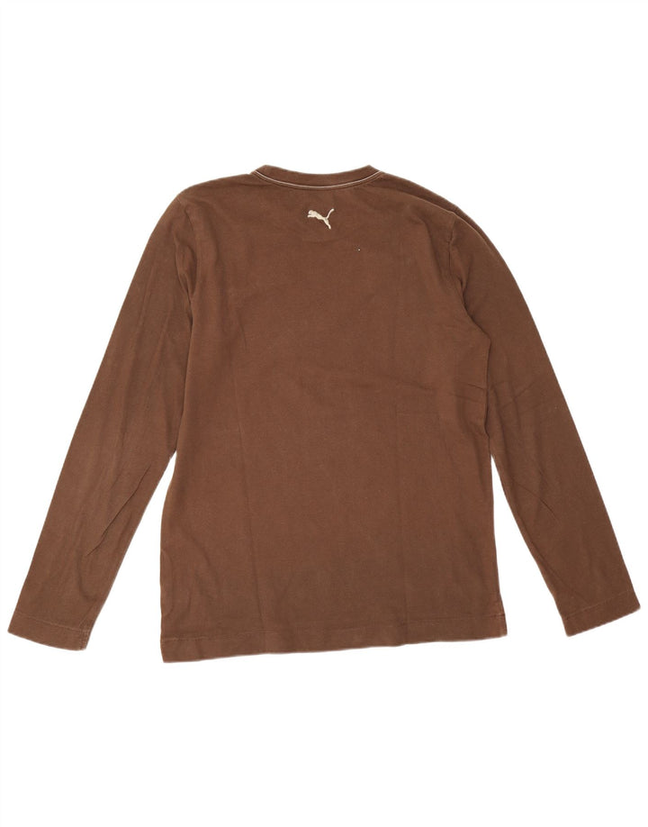 Puma Herren-Langarmshirt aus mittelbrauner Baumwolle
