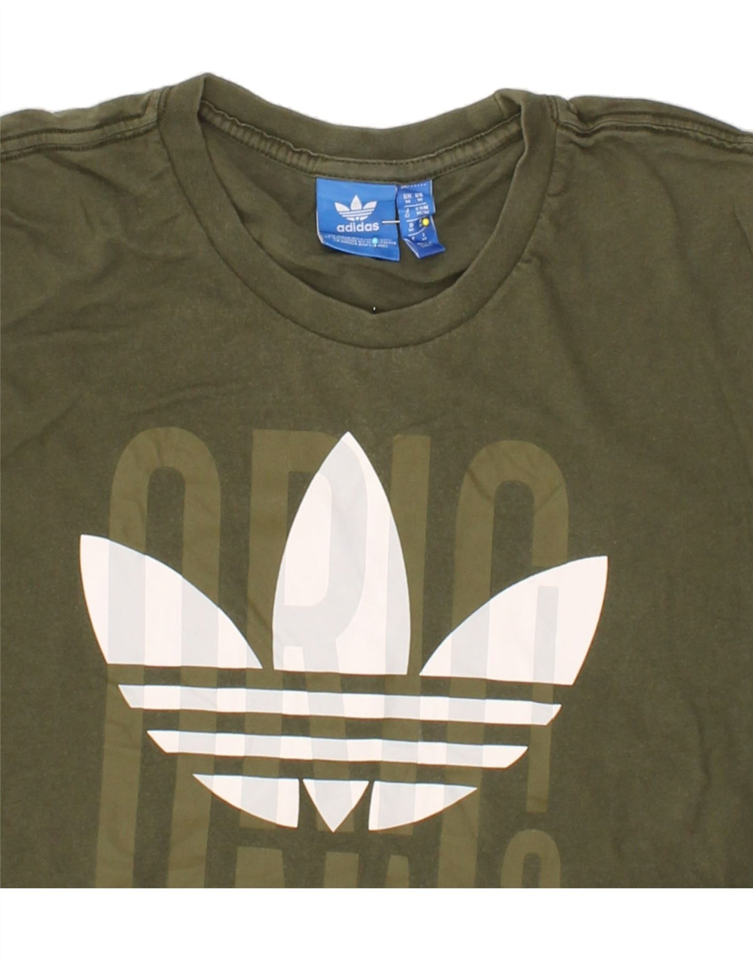 ADIDAS Mens Graphic T-Shirt Top Medium Khaki Cotton Vintage Adidas and Second-Hand Adidas from Messina Hembry 