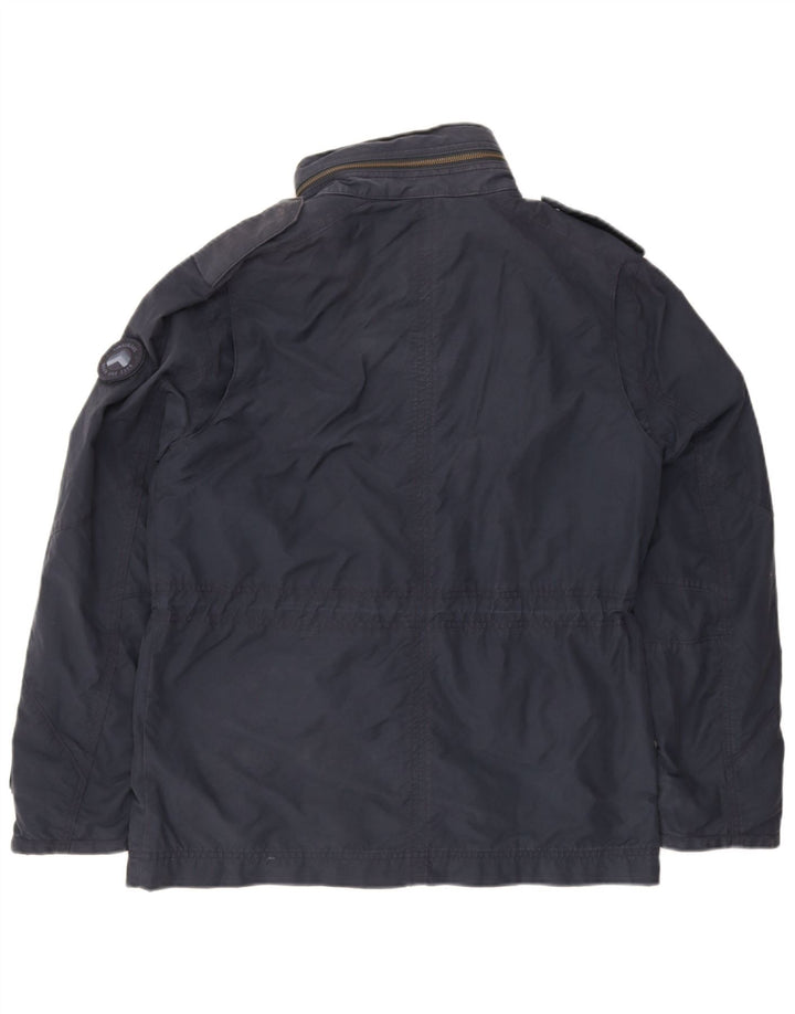 Timberland Herren-Utility-Jacke mit Kapuze, UK 38, mittelmarineblaue Baumwolle