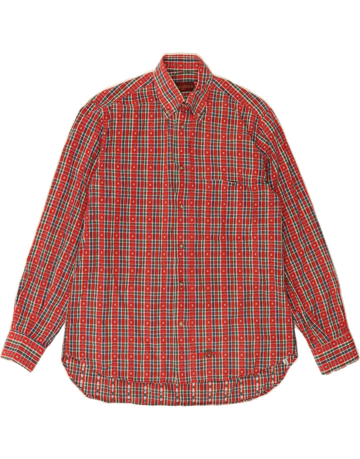 VINTAGE Mens Shirt Small Red Check Cotton Vintage Vintage and Second-Hand Vintage from Messina Hembry 