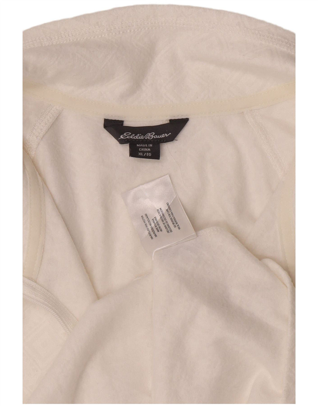 Eddie Bauer Damen-Pullover-Trainingsanzugoberteil mit Reißverschluss, UK 18, XL, weiß, geometrisch