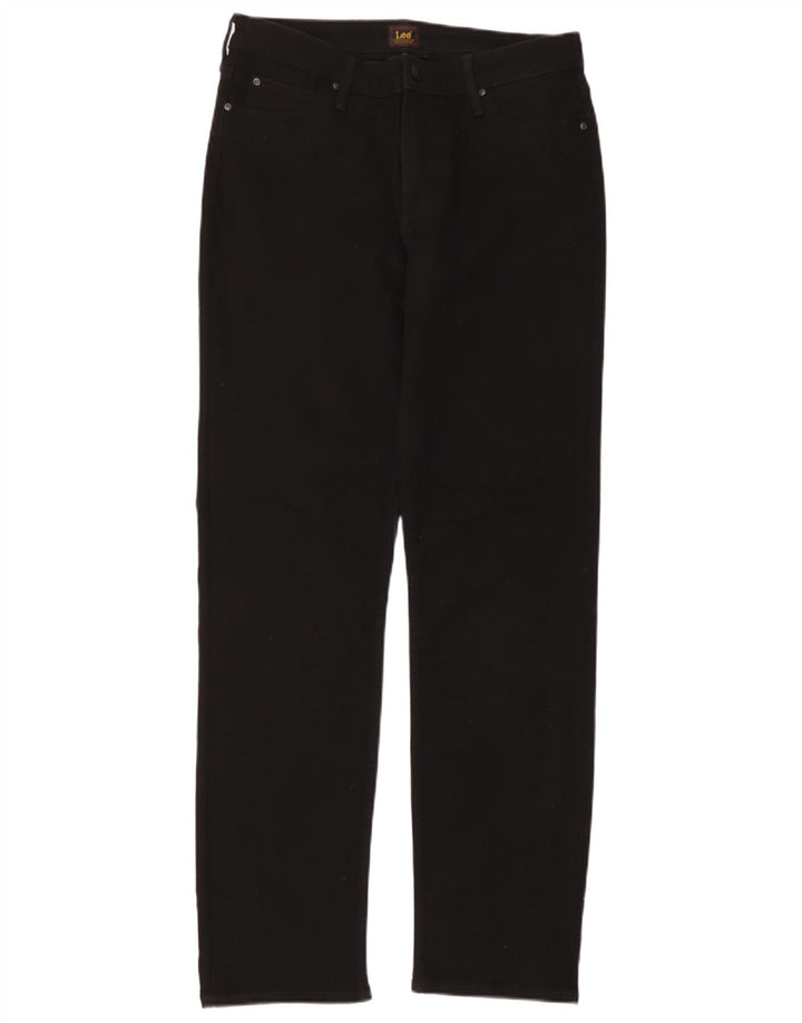 Lee Damen Marion Straight Jeans W34 L33 Schwarze Baumwolle