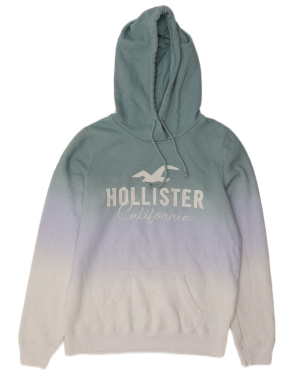 Hollister Damen Kapuzenpullover UK 14 Mittelgraue Colourblock-Baumwolle