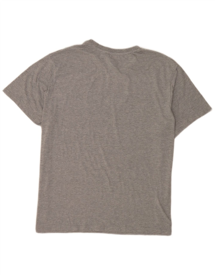 Fila Herren Grafik-T-Shirt-Oberteil 2XL Grau meliertes Polyester