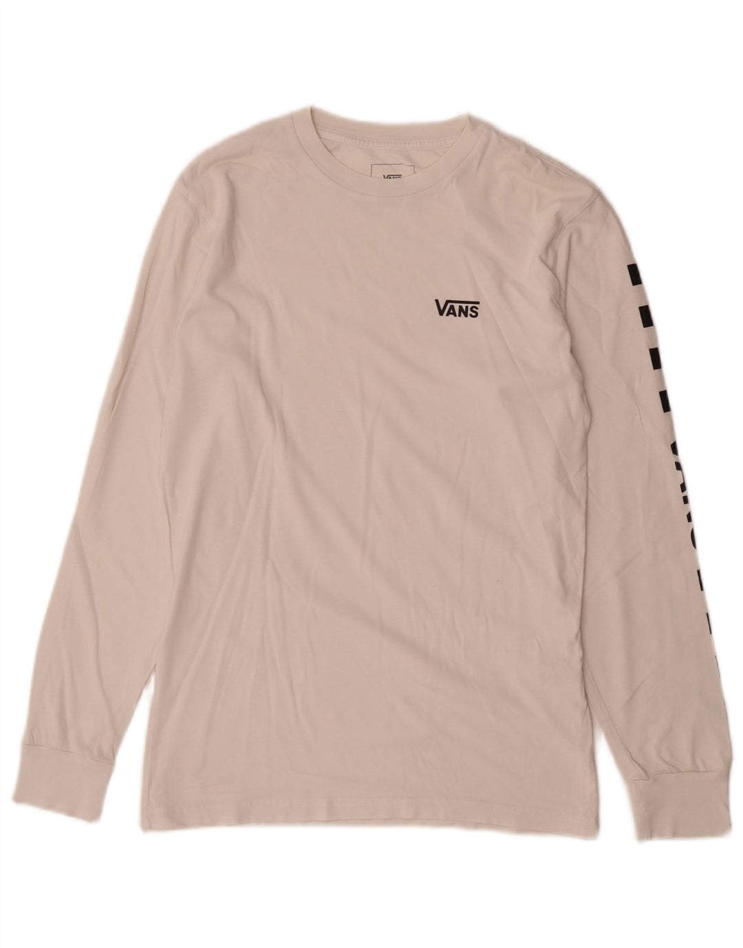 Vans Herren-Oberteil mit klassischer Passform und Grafik, langärmlig, klein, aus weißer Baumwolle