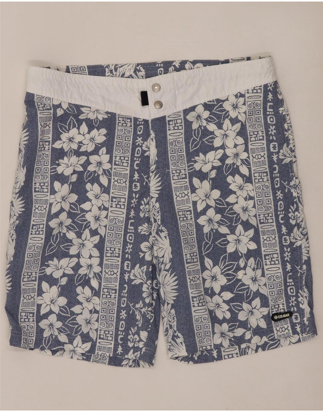 Colmar Herren Badeshorts IT 50 Mittelblaues Nylon mit Blumenmuster