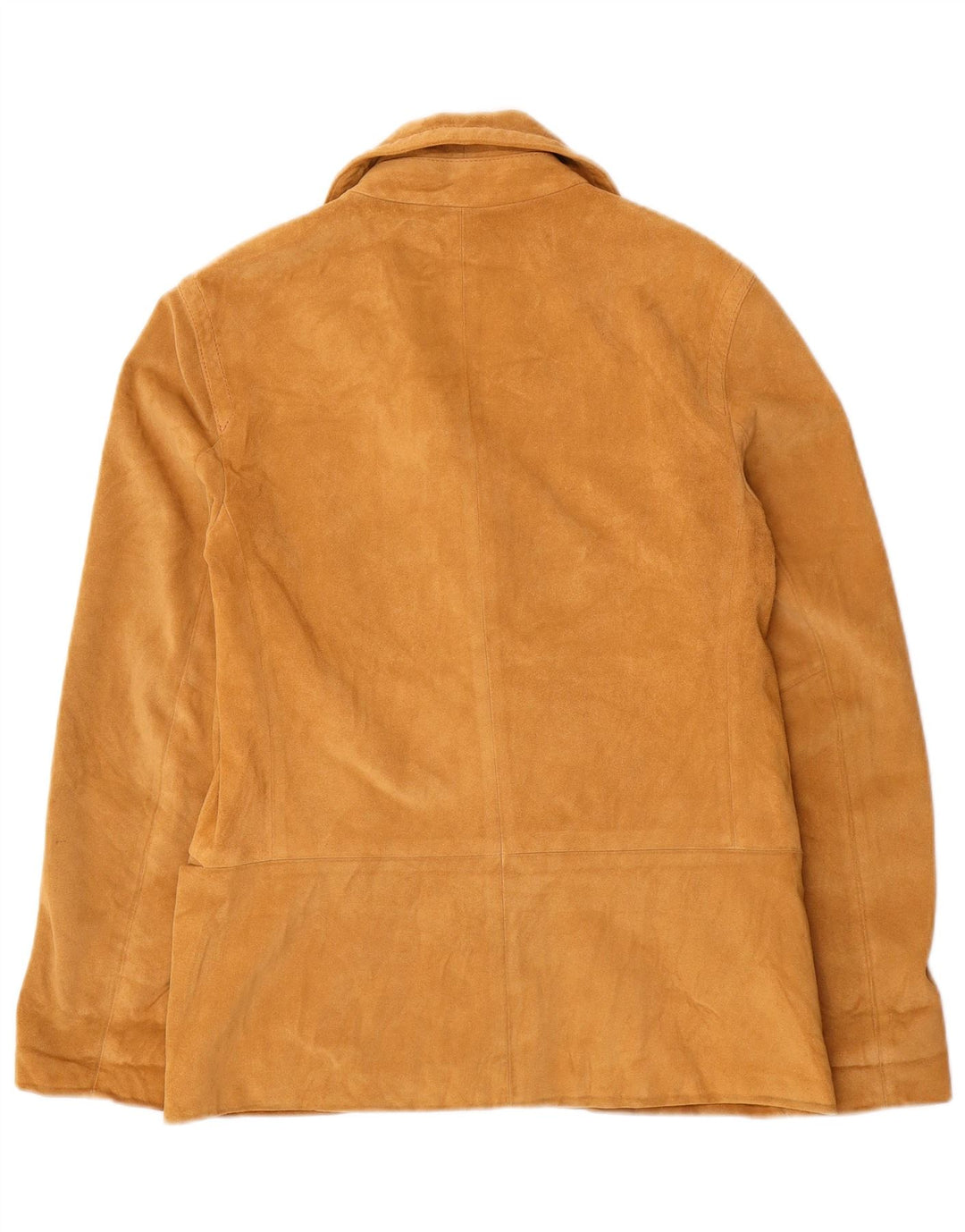 Dkny Damen-Blazerjacke aus Wildleder mit 3 Knöpfen, US 6, mittelbeigefarbenes Leder