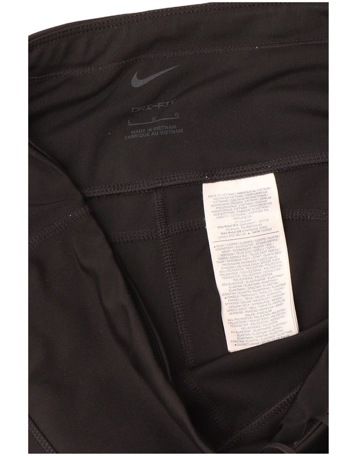 Nike Womens Graphic Leggings UK 14 Large Schwarz Polyester