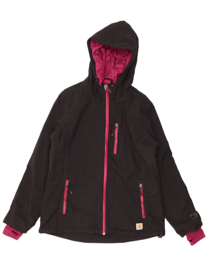Carhartt Damen-Windbreakerjacke mit Kapuze, US 8/10, mittelschwarzes Polyester