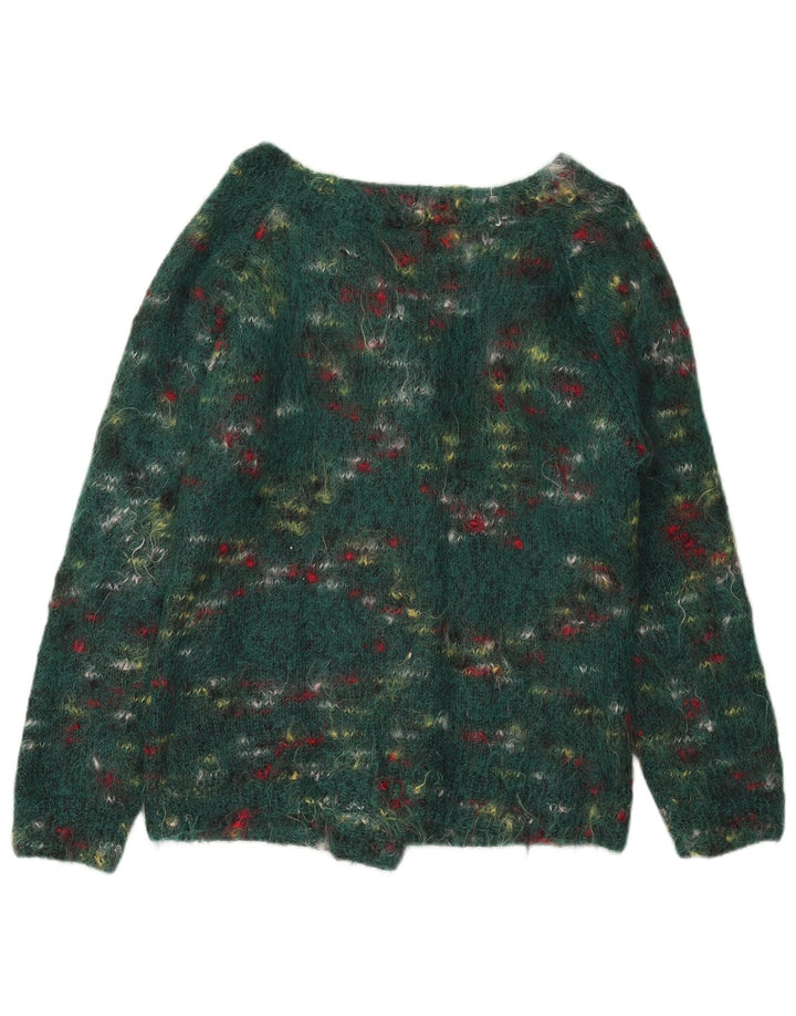 Vintage Damen Pullover Pullover UK 14 Mittelgrün meliert
