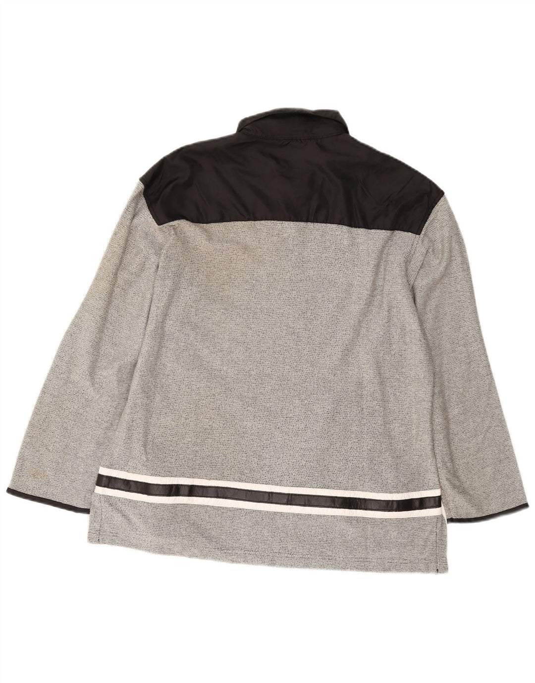 ZONE Herren-Poloshirt mit Grafik, langärmelig, Mittelgrau, Farbblock